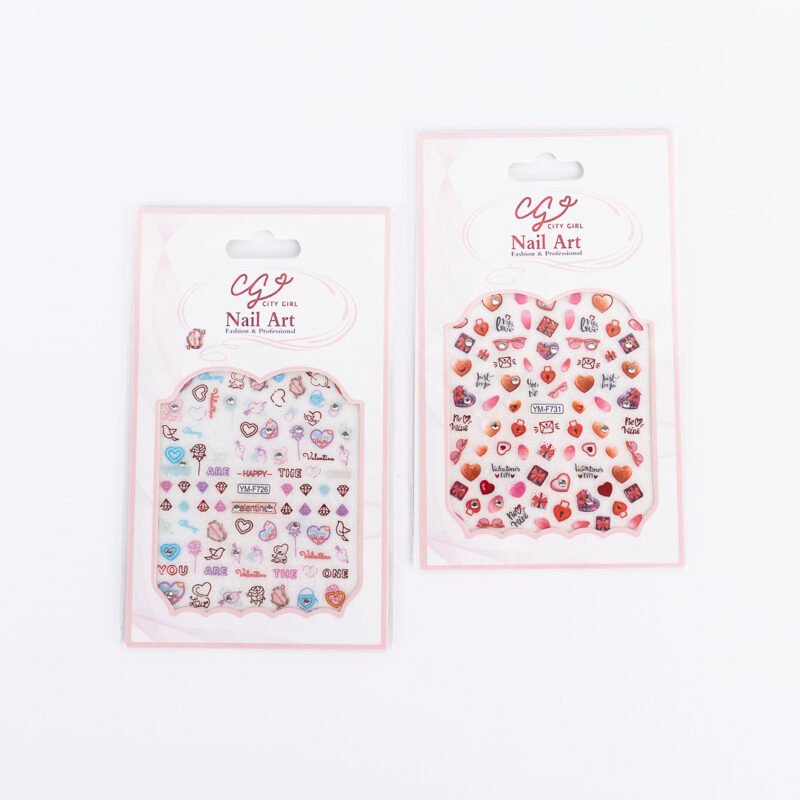 PACK 12 - STICKER CORAZON CON STRASS CITY GIRL