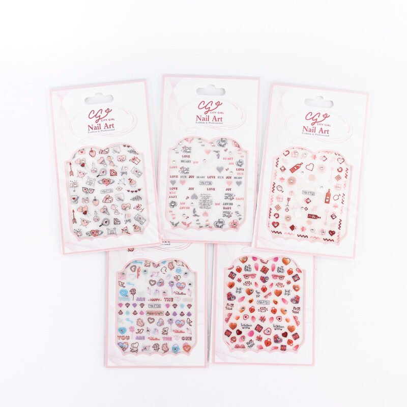 PACK 12 - STICKER CORAZON CON STRASS CITY GIRL - Imagen 2