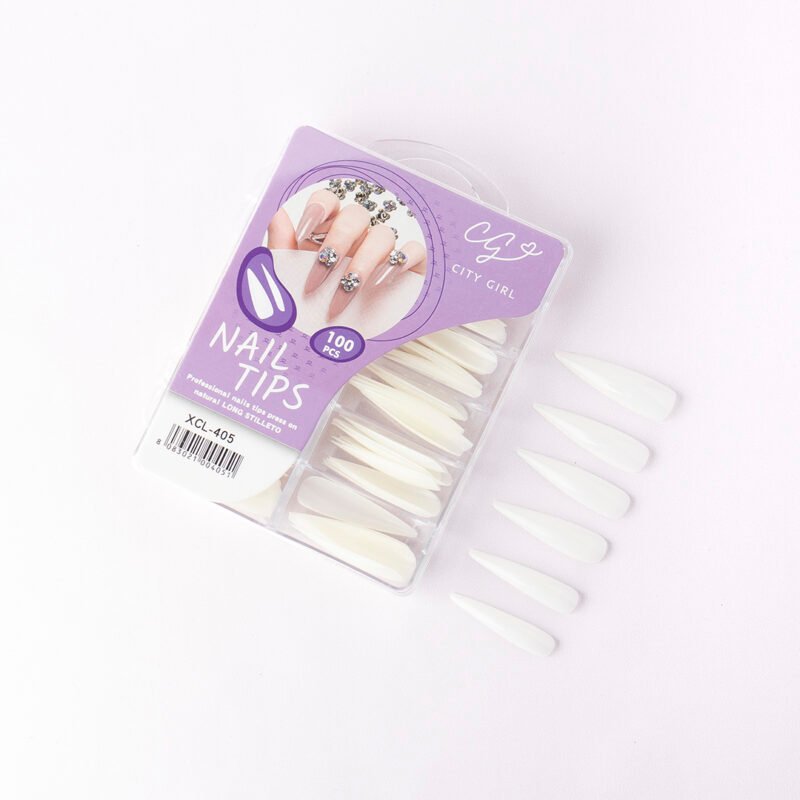 TIPS SOFT GEL BLANCOS STILLETTO XL 100PCS