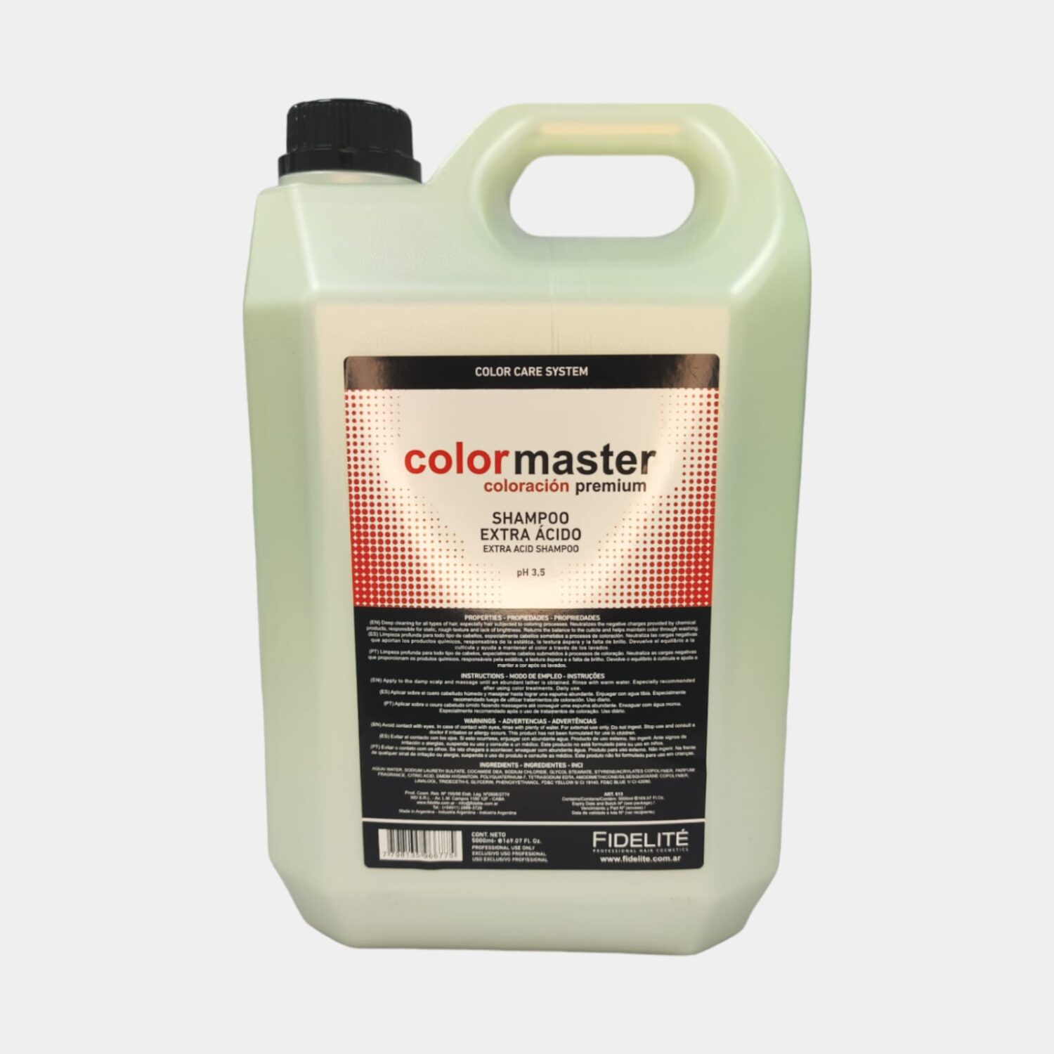 SHAMPOO EXTRA ÁCIDO PARA CABELLO 5000ml - COLORMASTER FIDELITE