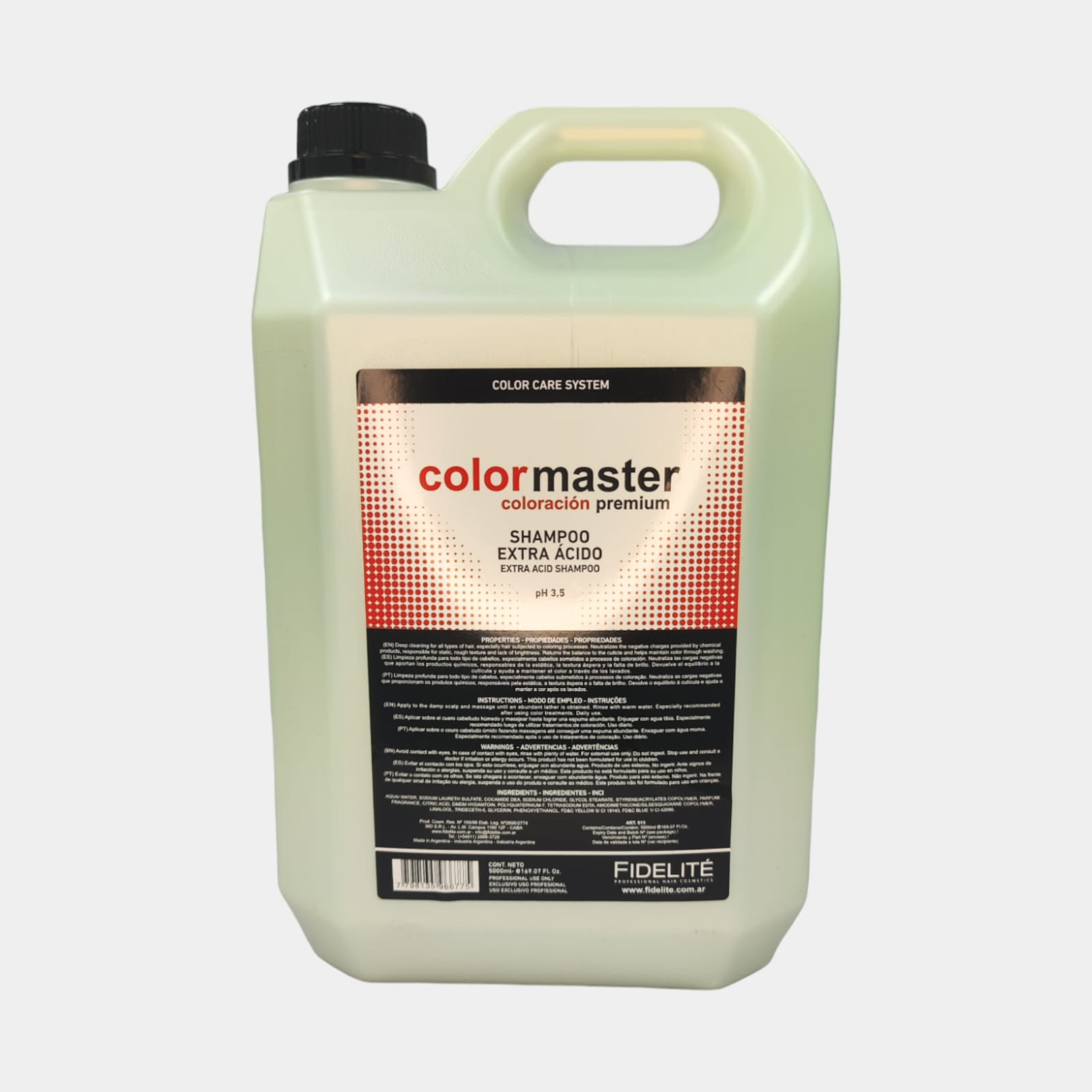 SHAMPOO EXTRA ÁCIDO PARA CABELLO 5000ml - COLORMASTER FIDELITE