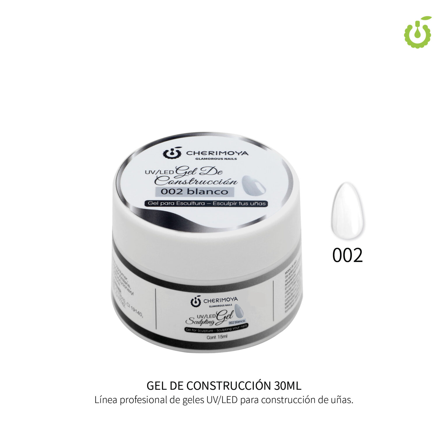 GEL DE CONSTRUCCIÓN CHERIMOYA 30ML – TONO #02 BLANCO