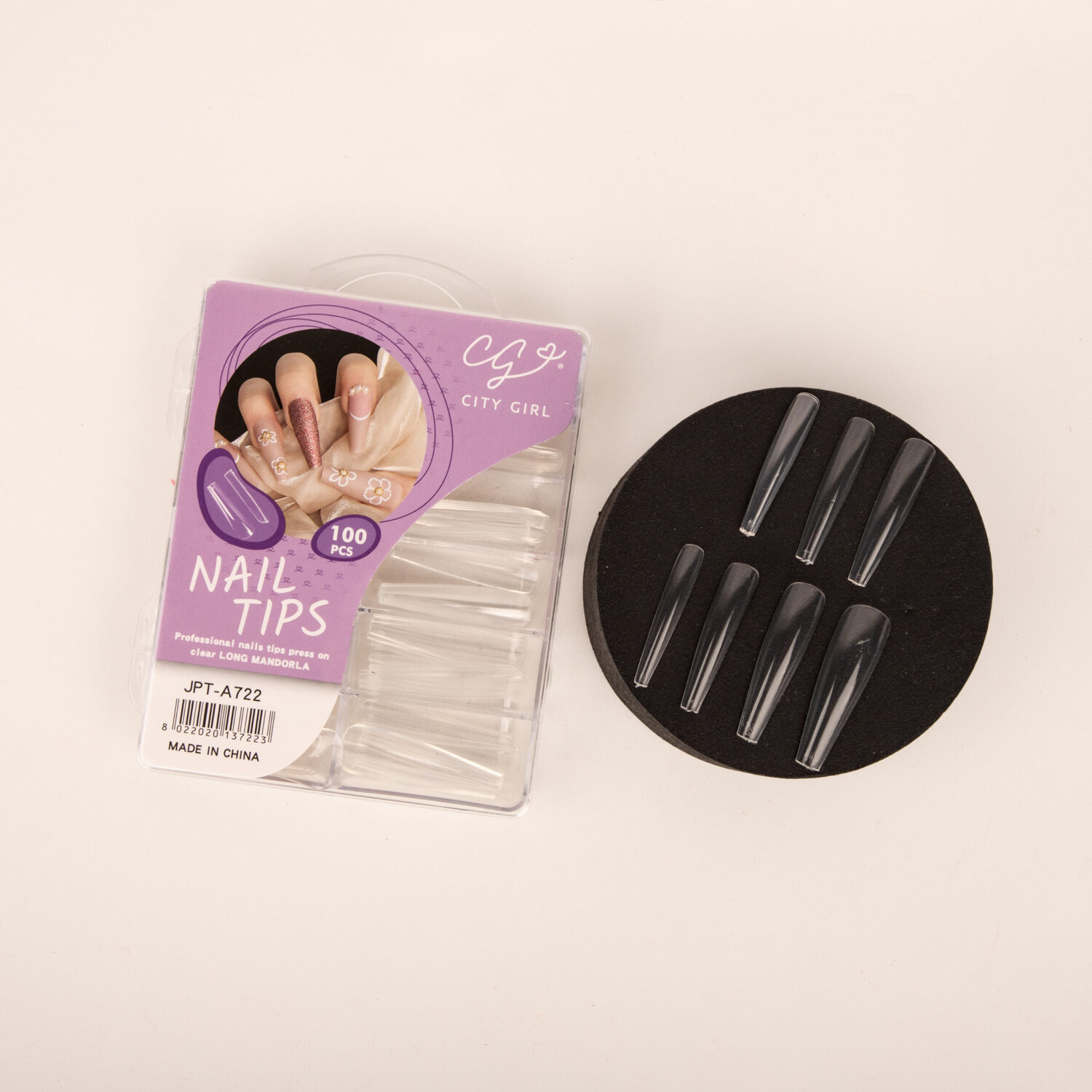 TIPS SOFT GEL COFFIN XL CURVA C 100PCS CITY GIRL