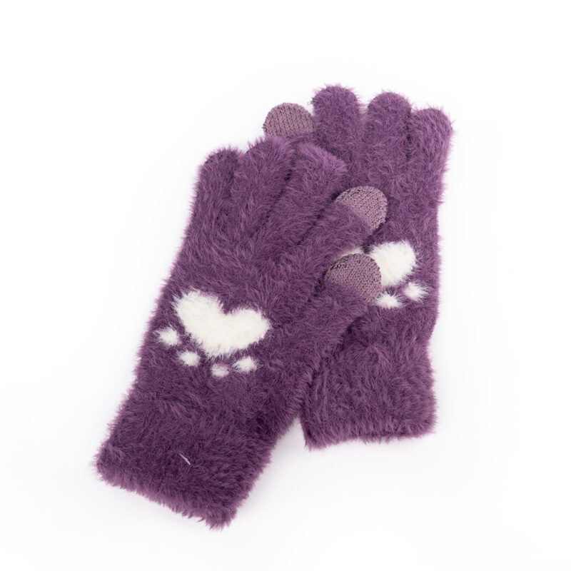 GUANTES PELUDITOS HUELLITA CORAZON