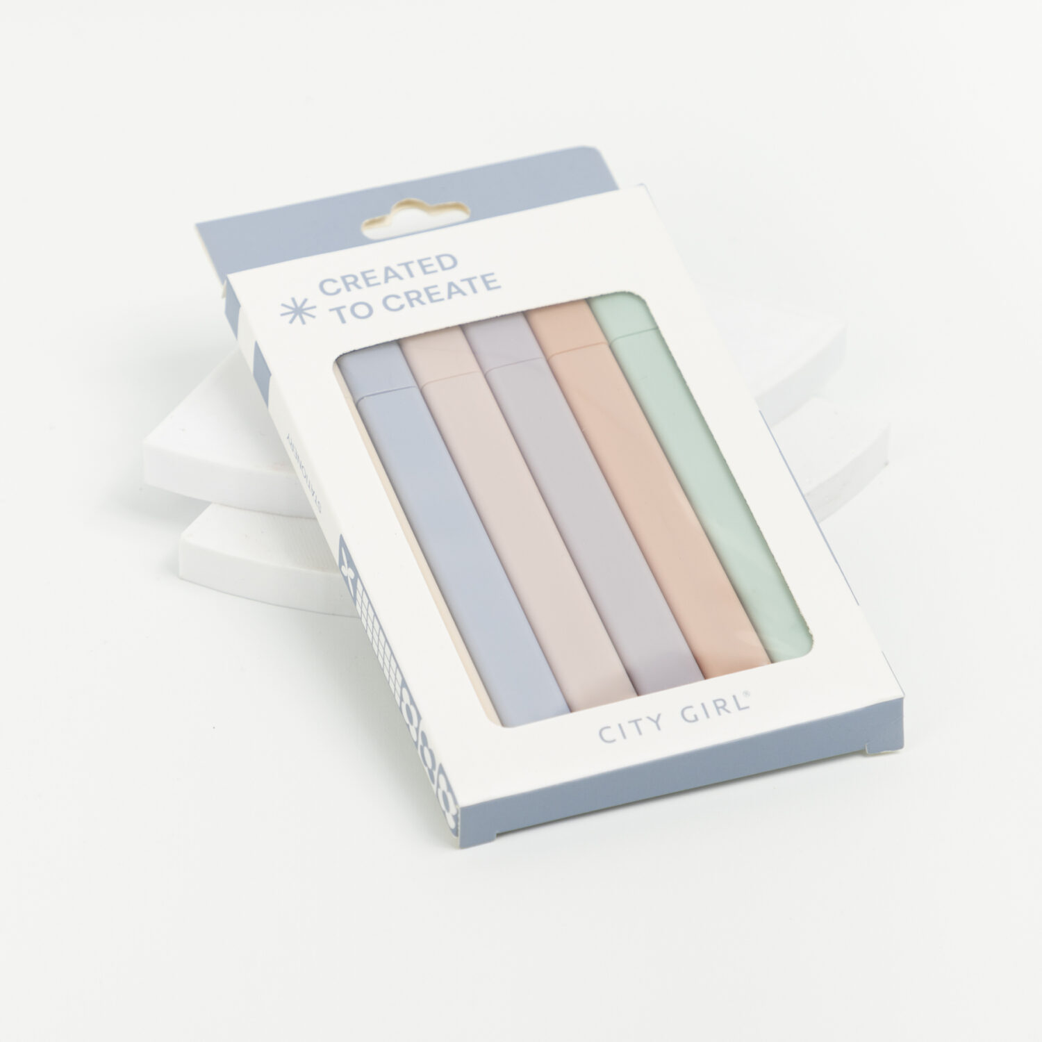 KIT DE 6 MARCADORES PASTELES - CITY GIRL
