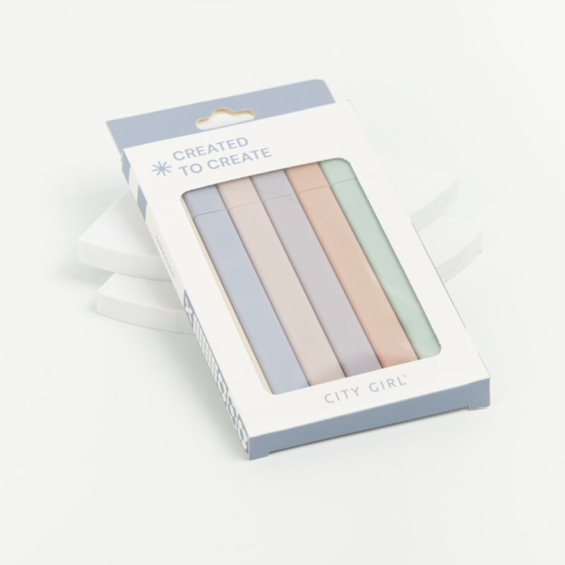 KIT DE 6 MARCADORES PASTELES - CITY GIRL