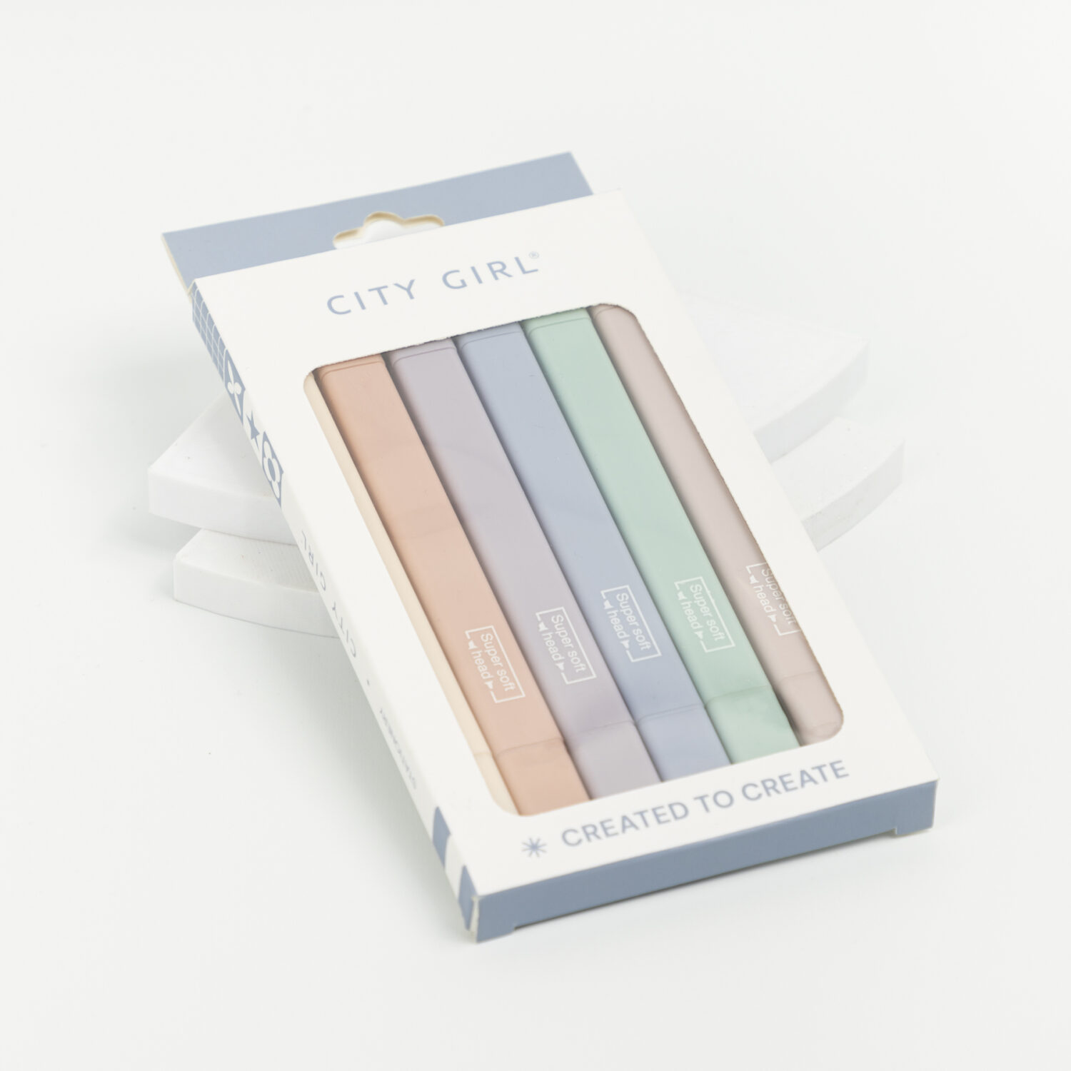 KIT DE 6 MARCADORES PASTELES - CITY GIRL