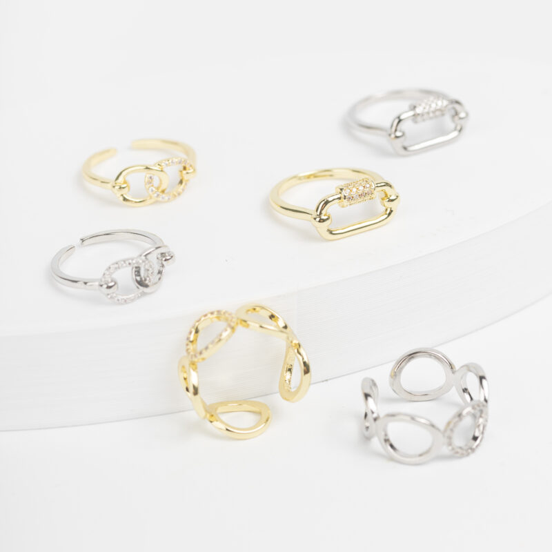 ANILLO CADENA CON STRASS - VARIOS MODELOS - Imagen 5