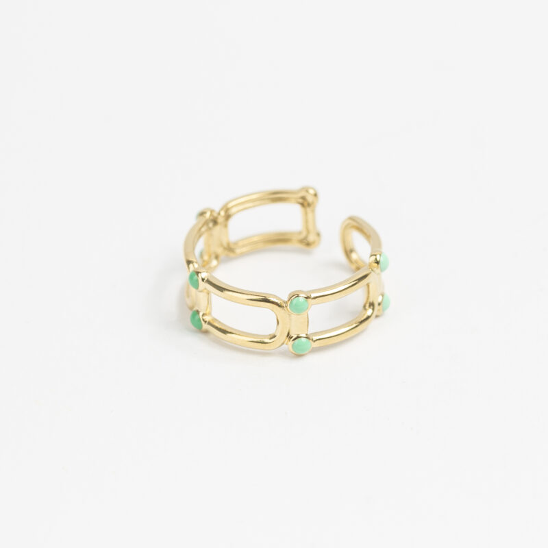 ANILLO ACERO PIEDRITAS DE COLORES - Imagen 2