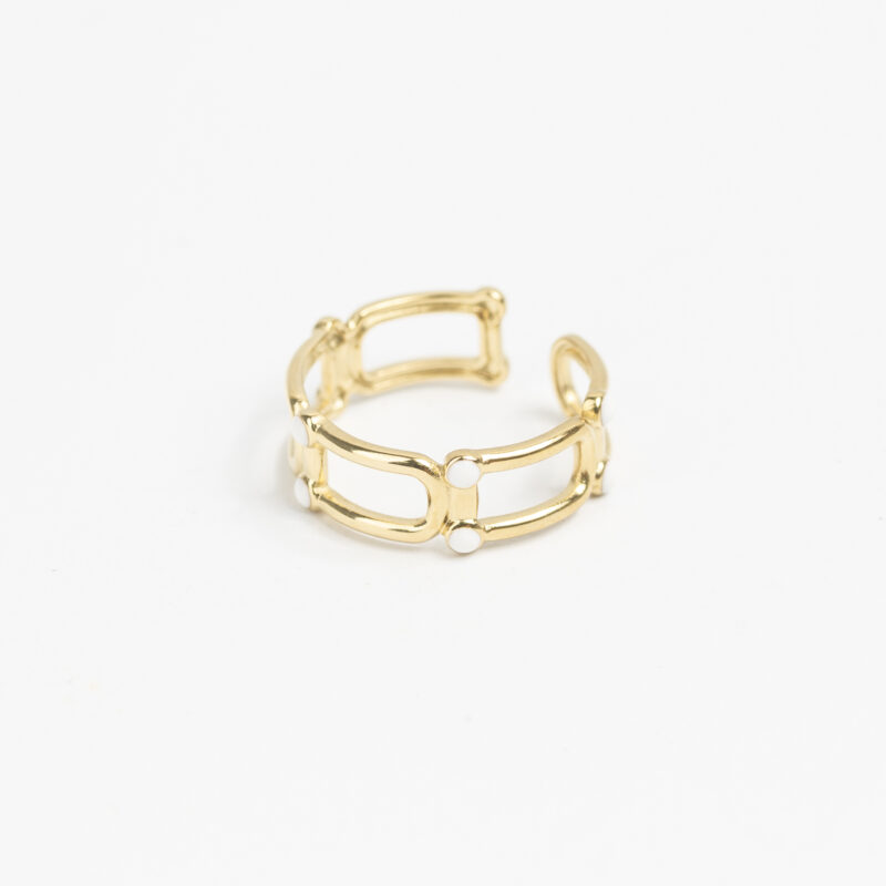 ANILLO ACERO PIEDRITAS DE COLORES - Imagen 3