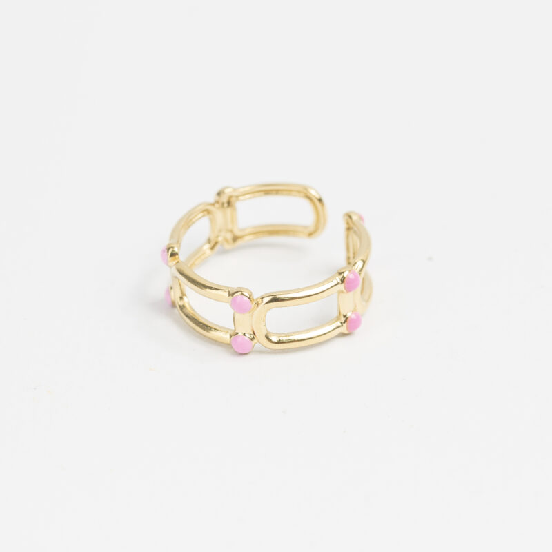 ANILLO ACERO PIEDRITAS DE COLORES - Imagen 4