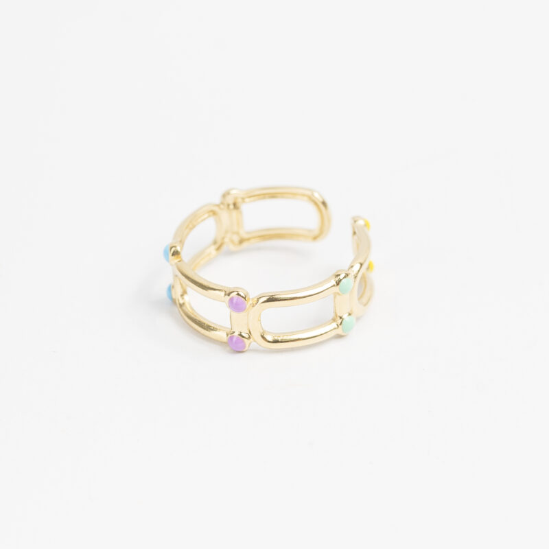 ANILLO ACERO PIEDRITAS DE COLORES - Imagen 5