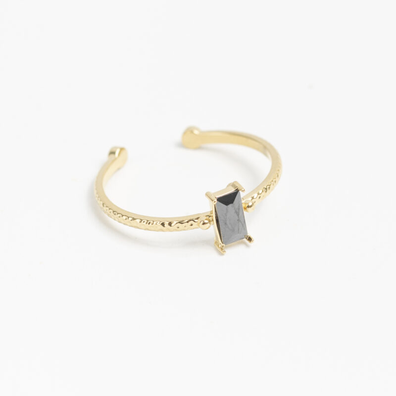 ANILLO ACERO CON STRASS CUADRADO - VARIOS COLORES - Imagen 3