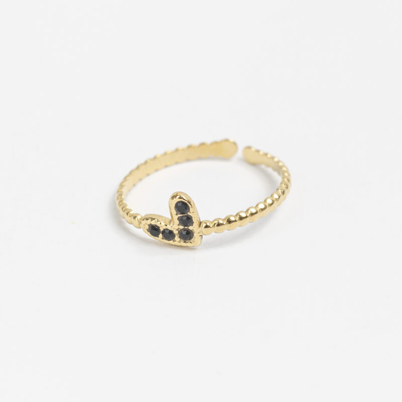 ANILLO ACERO CORAZON CON STRASS - VARIOS COLORES - Imagen 2