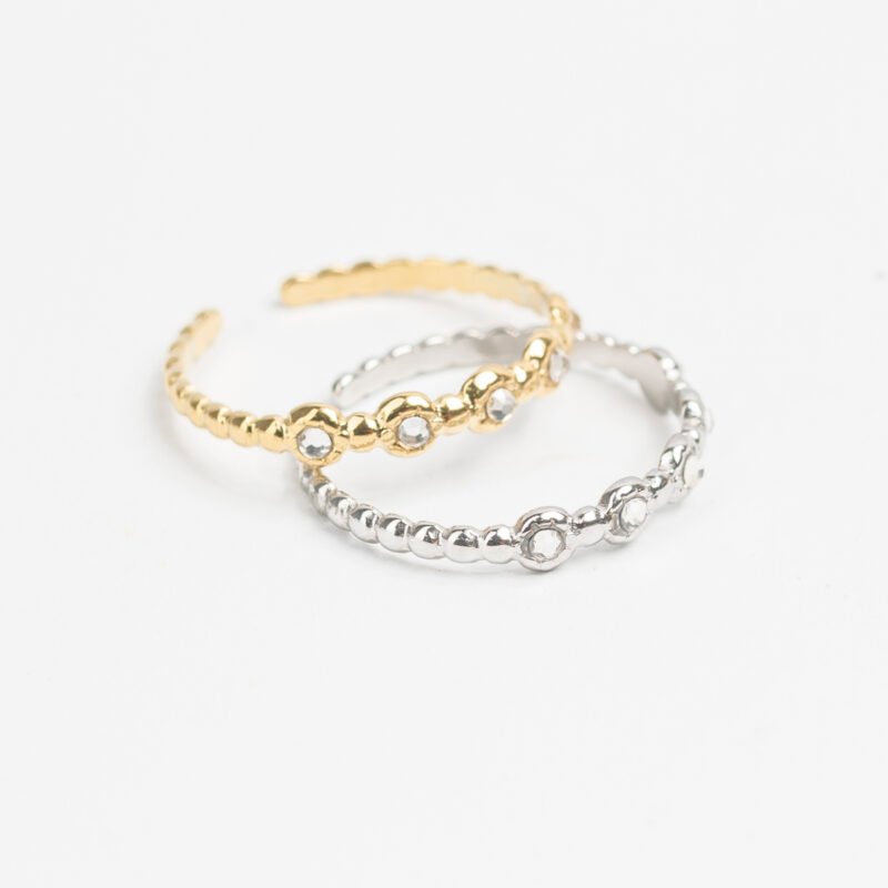 ANILLO ACERO CON STRASS