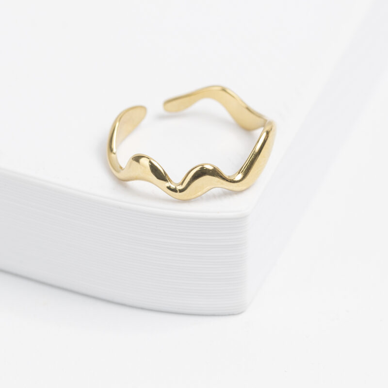 ANILLO ACERO ONDULADO - DORADO O PLATEADO