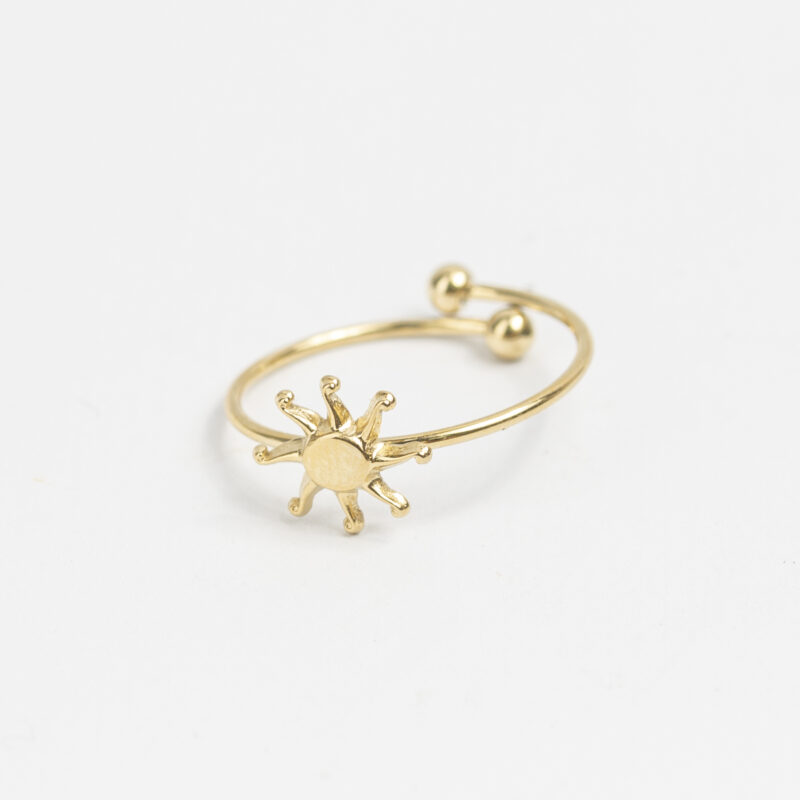 ANILLO SOL ACERO - DORADO O PLATEADO - Imagen 2