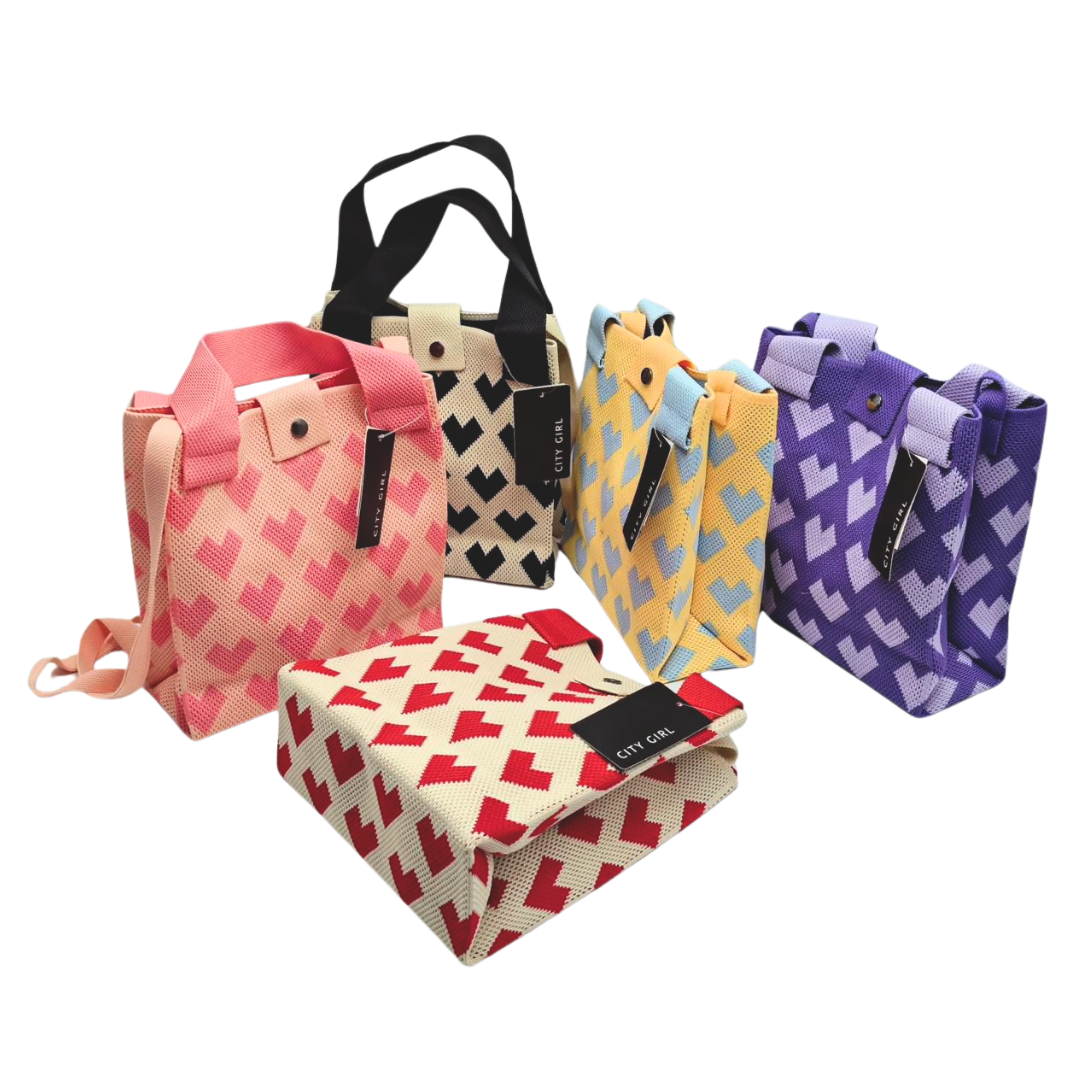 CARTERA DE TELA CORAZONES - CITY GIRL