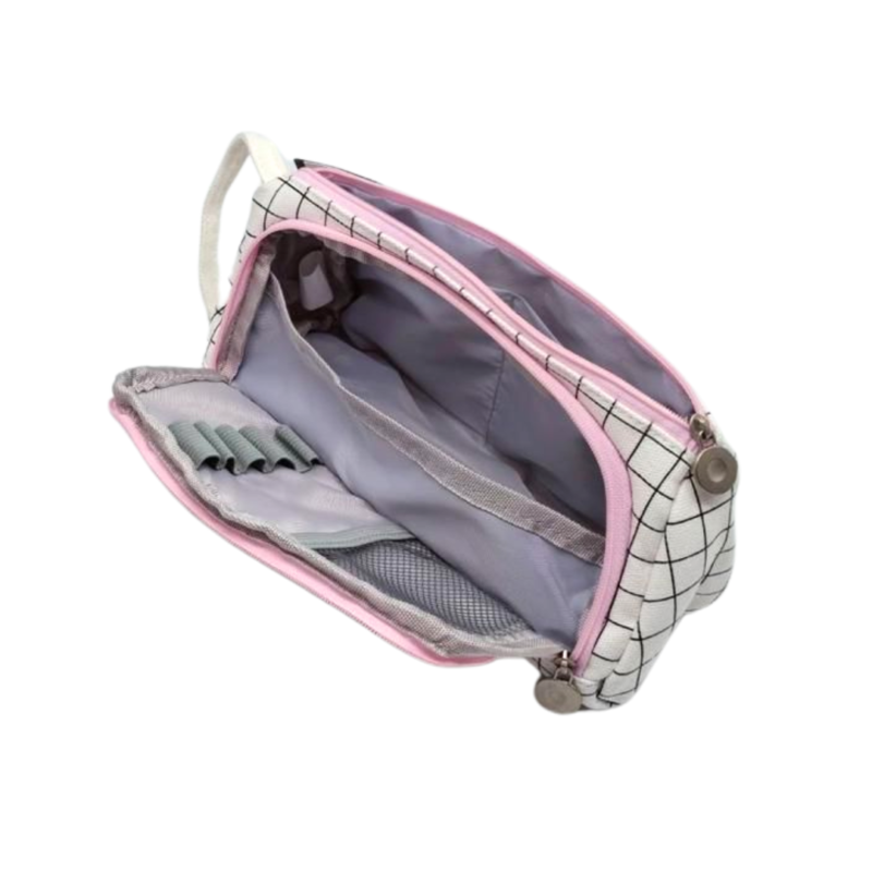 CARTUCHERA A CUADROS CON BOLSILLO - CITY GIRL - Imagen 2
