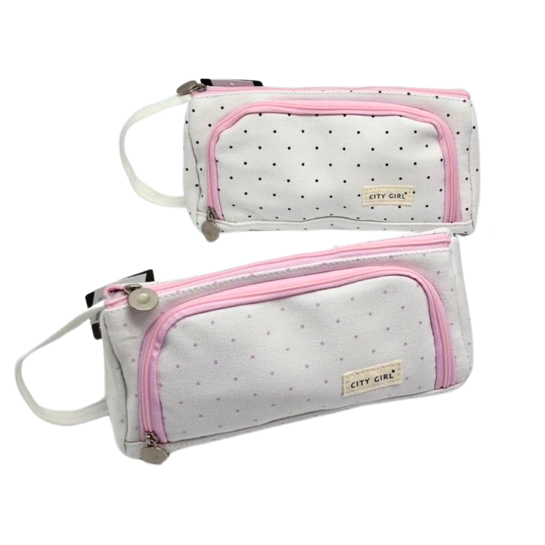 CARTUCHERA LUNARES CON BOLSILLO - CITY GIRL