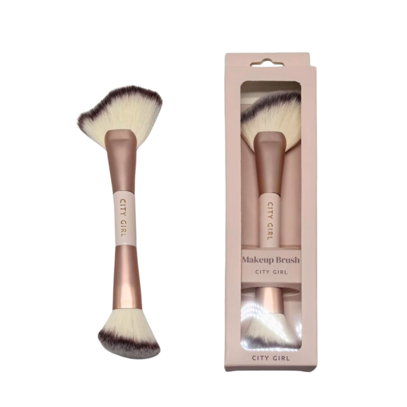 BROCHA DOBLE PARA MAQUILLAJE - CITY GIRL