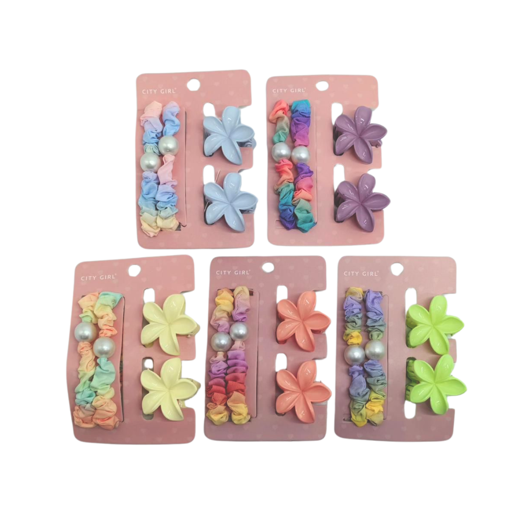 SET DE HEBILLAS Y COLITAS PARA EL PELO - CITY GIRL