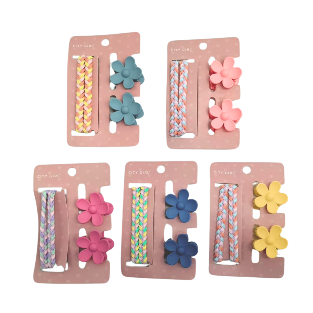 SET DE HEBILLAS Y COLITAS PARA EL PELO - CITY GIRL