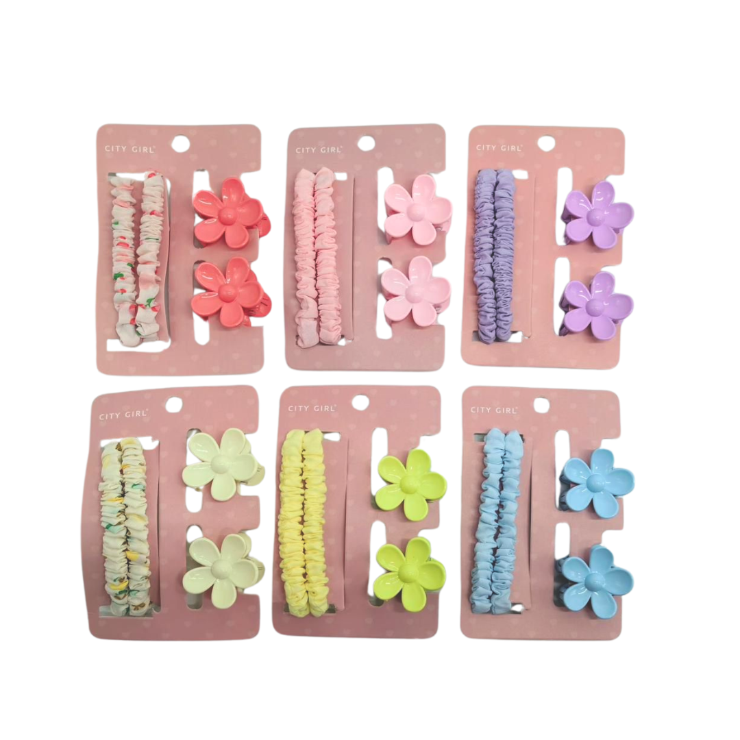 SET DE HEBILLAS Y COLITAS PARA EL PELO - CITY GIRL