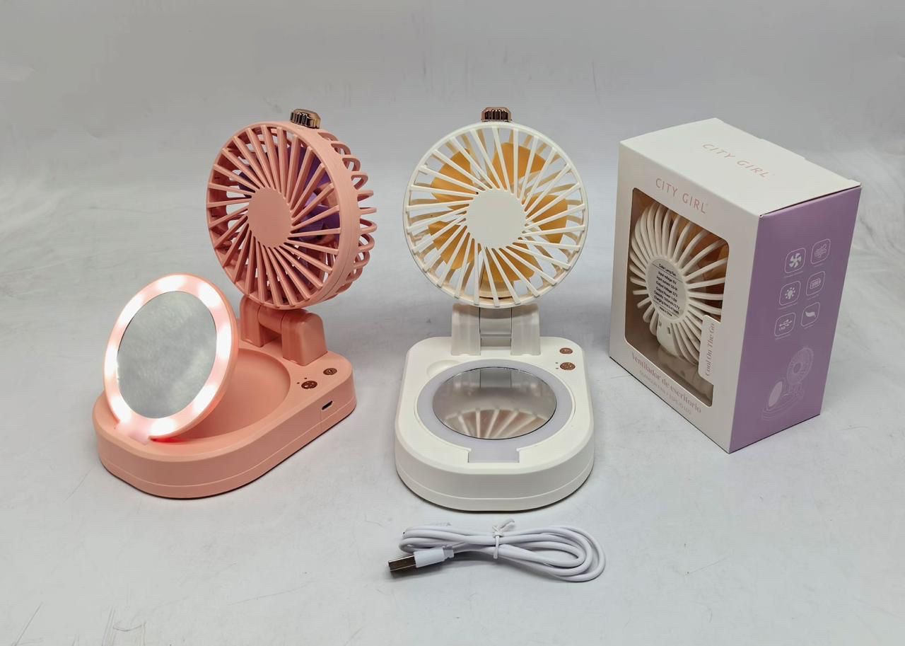 VENTILADOR PORTATIL CON ESPEJO – CITY GIRL