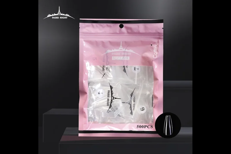 TIPS SOFT GEL COFFIN *500 EN BOLSA TRANSPARENTE PARIS NIGHT