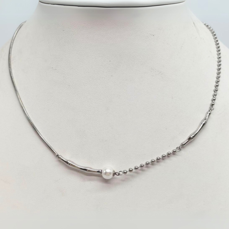 COLLAR COMBINADO CON PERLA - CITY GIRL