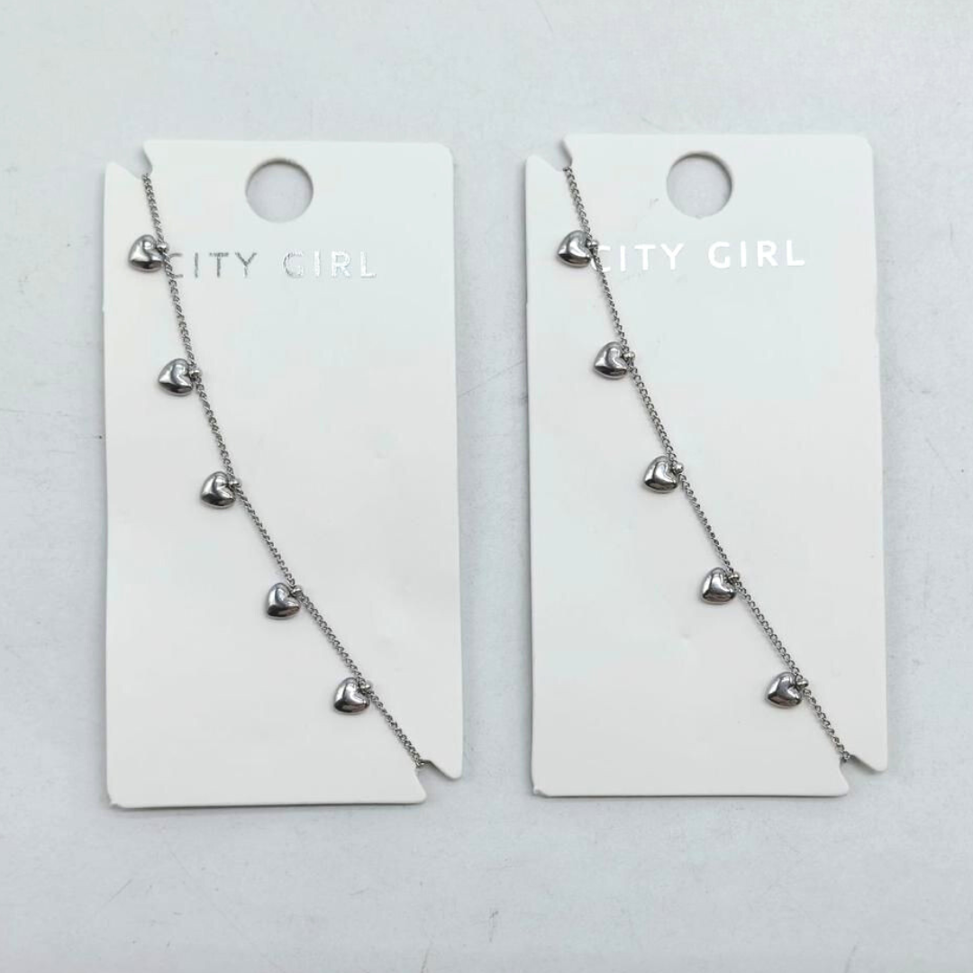 TOBILLERA CORAZONES - CITY GIRL