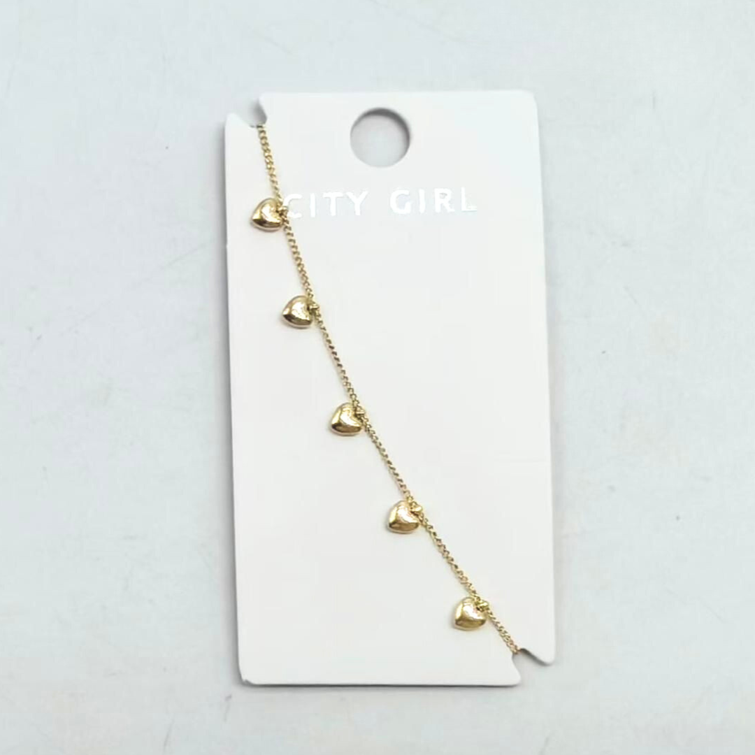 TOBILLERA CORAZONES - CITY GIRL