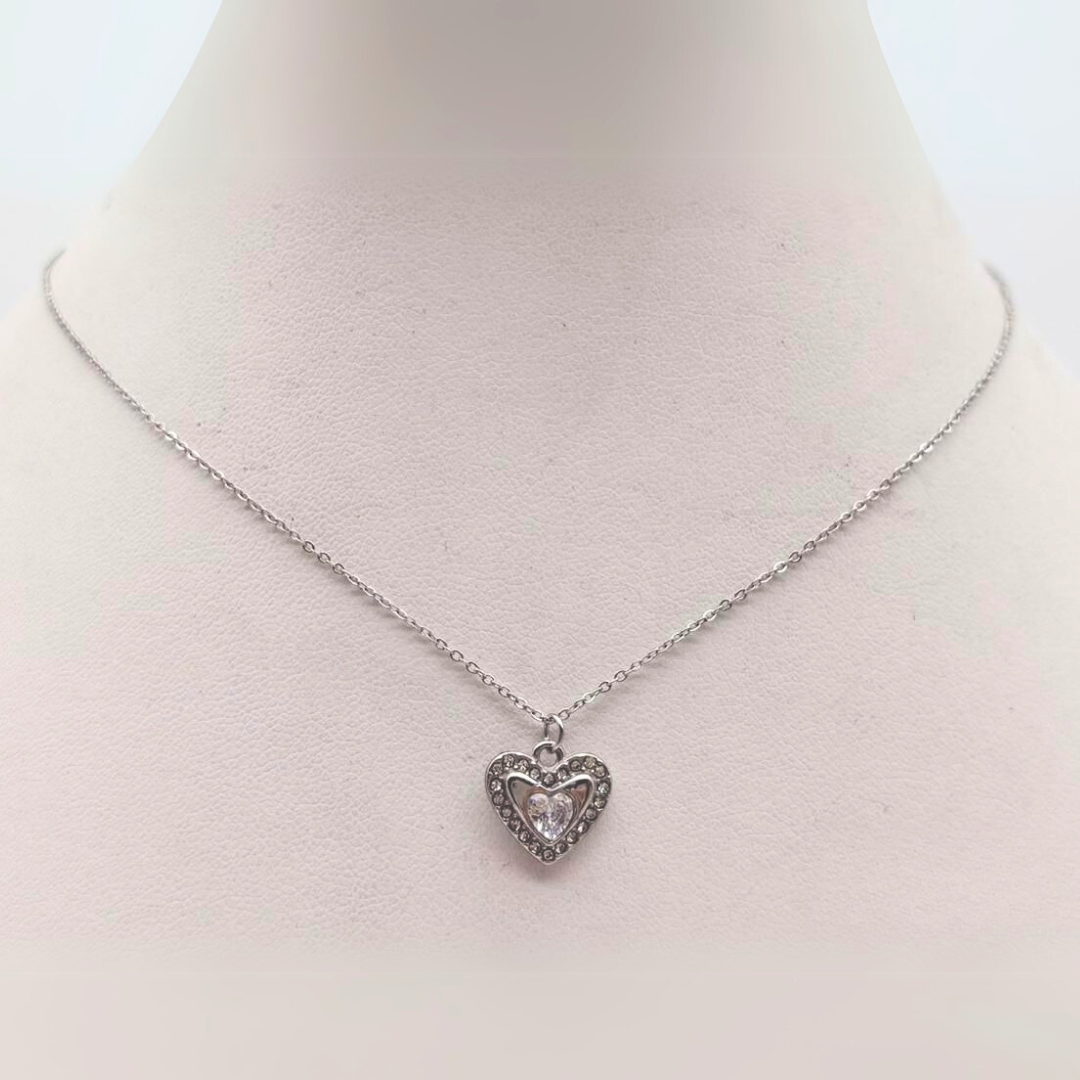 COLLAR CORAZON CON STRASS - CITY GIRL