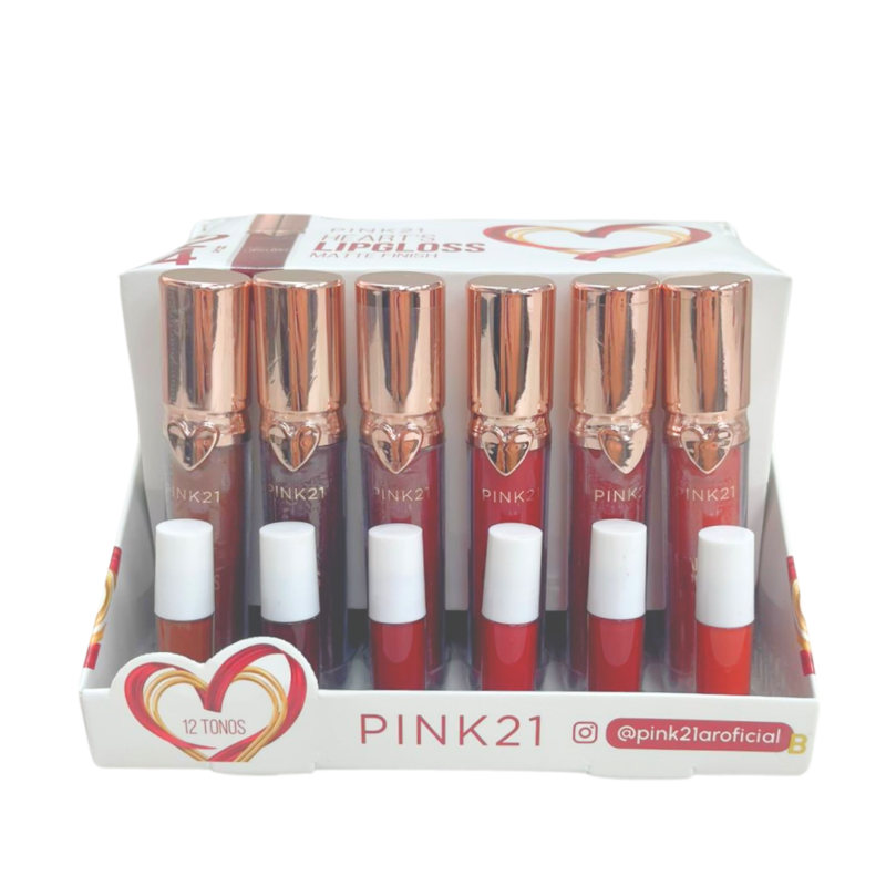 LABIAL MATTE PINK 21 - TONOS ROJOS x6