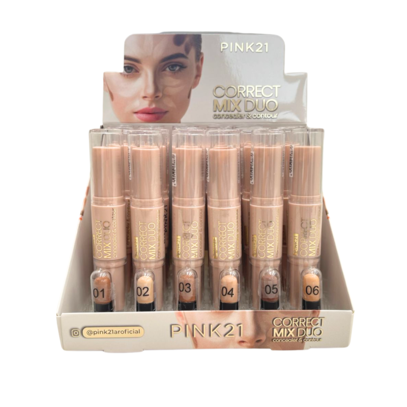 CONTORNO 2 EN 1 CON CORRECTOR - PINK 21 x6
