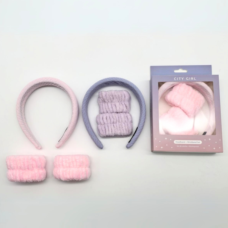 KIT DE VINCHA + MUÑEQUERAS SKINCARE - CITY GIRL
