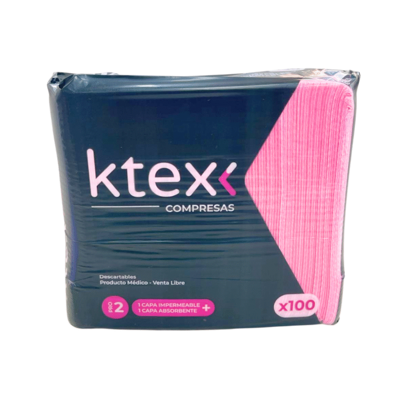 1 PAQUETE X 100 UNIDADES COMPRESAS DESCARTABLES- K TEX