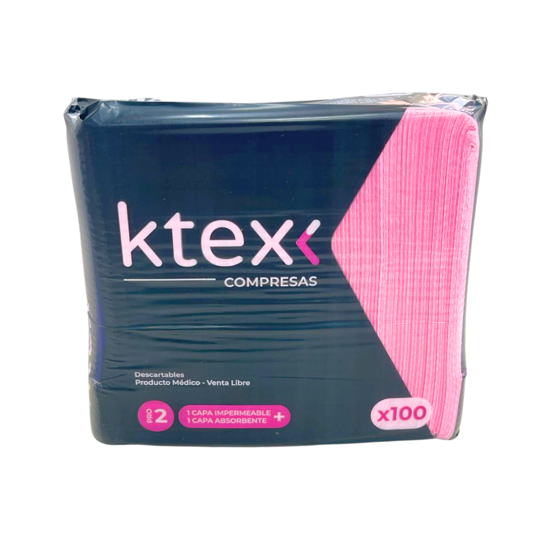 1 PAQUETE X 100 UNIDADES COMPRESAS DESCARTABLES- K TEX