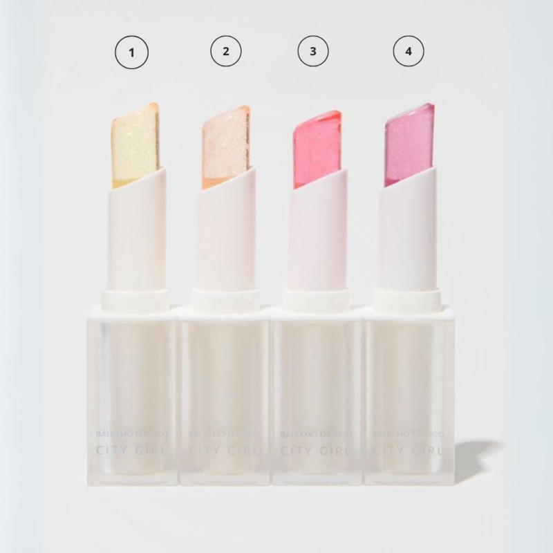 BALSAMO BRILLO LABIAL MÁGICO – CITY GIRL (COLOR SURTIDO TODOS QUEDAN ROSA EN LOS LABIOS) - Imagen 2