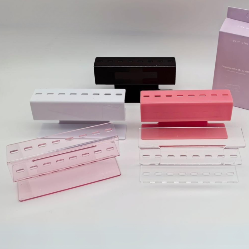 ORGANIZADOR ACRÍLICO PARA 8 PINZAS DE PESTAÑAS - CITY GIRL