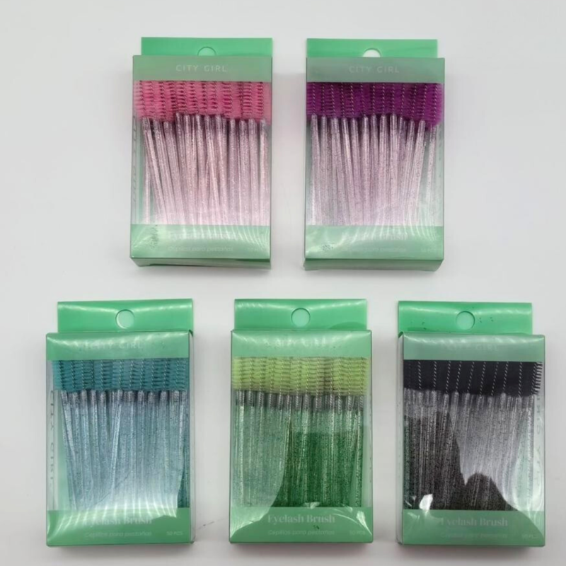 CEPILLOS PARA PESTAÑAS CON GLITTER 50PCS - CITY GIRL