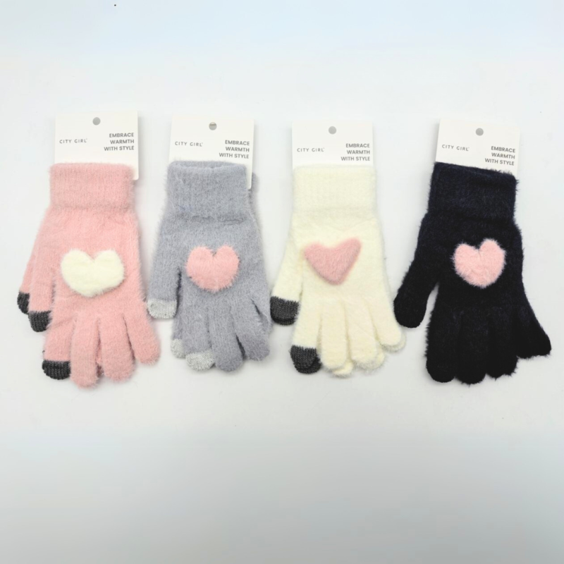 GUANTES CORAZON PAQUETE 12 PARES - CITY GIRL