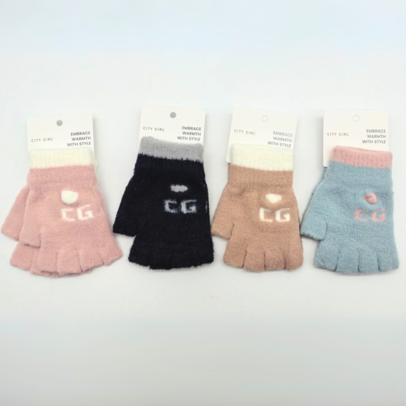 GUANTES MEDIO DEDO PAQUETE 12 PARES - CITY GIRL