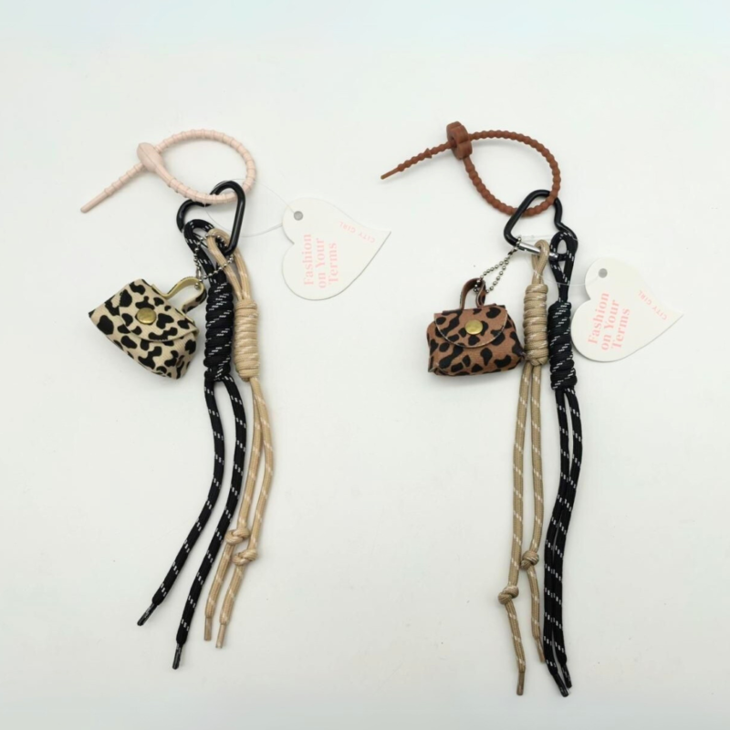 LLAVEROS CHARMS MINI CARTERA PRINT - PAQUETE 12u
