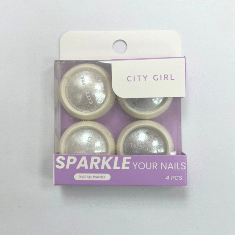 POLVOS ESPEJO EN PLATEADO SET 4 UNIDADES- CITY GIRL