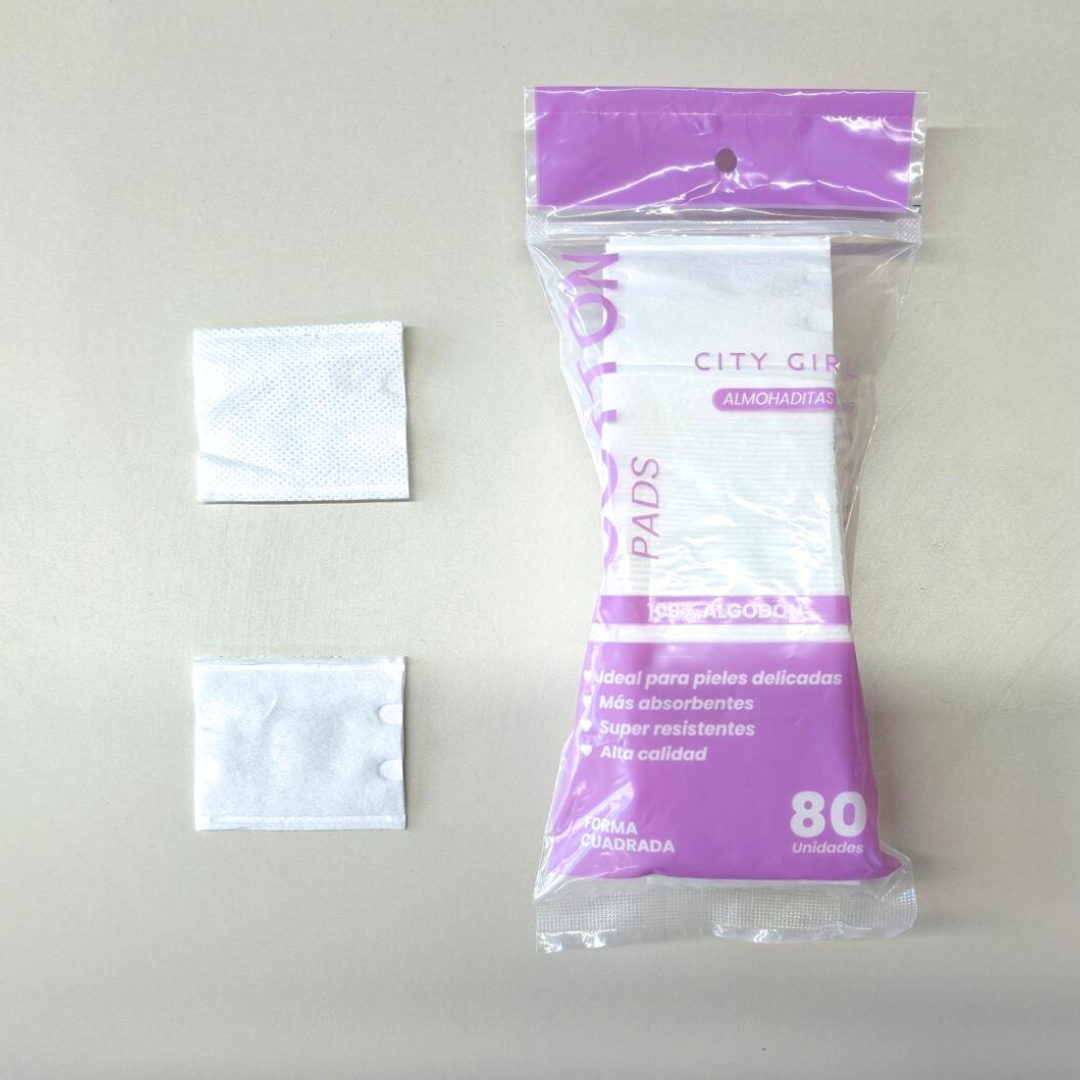 PADS DESMAQUILLANTES CUADRADOS 80PCS - CITY GIRL