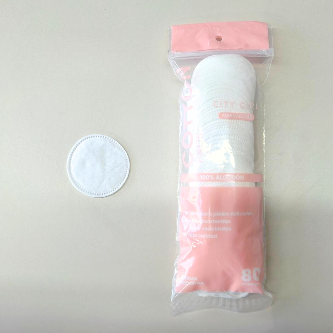 PADS DESMAQUILLANTES REDONDOS 80PCS - CITY GIRL