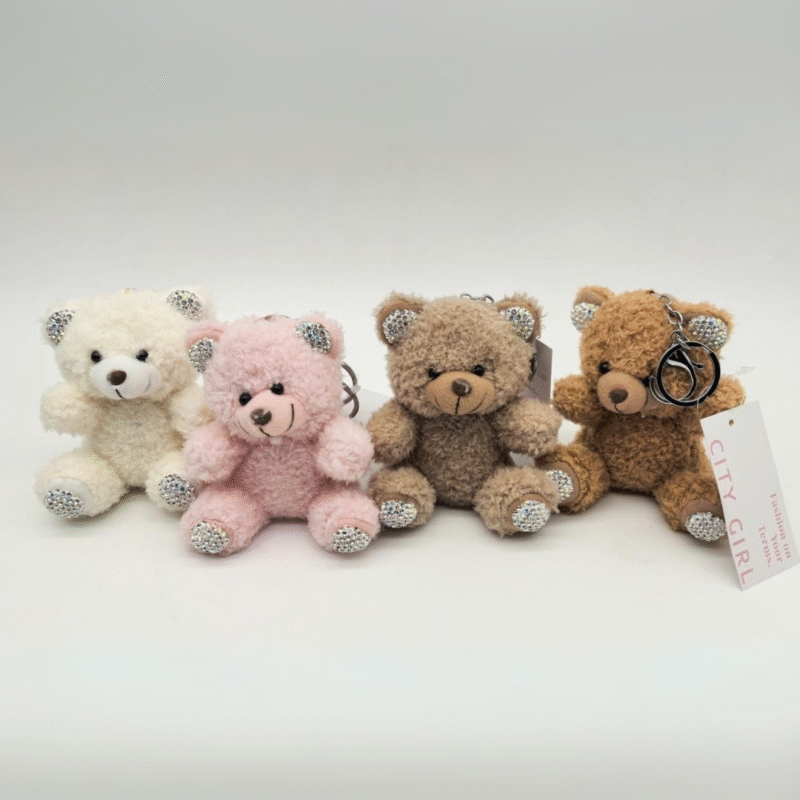 LLAVEROS OSO DE PELUCHE - CITY GIRL - PAQUETE 12 U