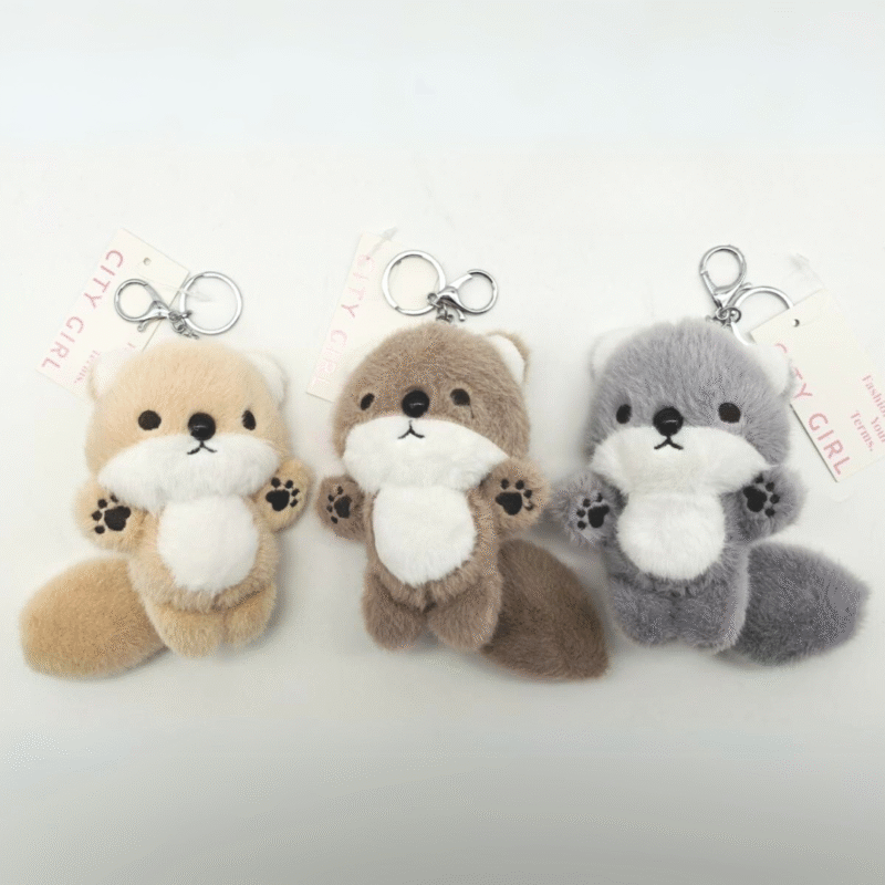 LLAVEROS ARDILLA DE PELUCHE - CITY GIRL - PAQUETE 12U